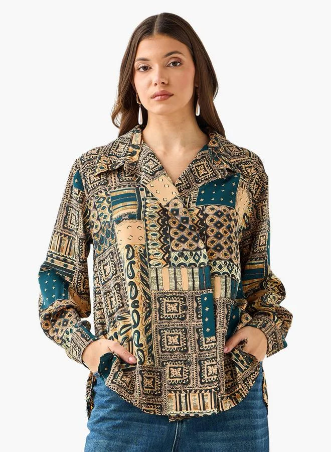 سبلاش فيڤ Shirt with Paisley Print